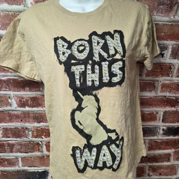 Women's LADY GAGA Born This Way Short Sleeves Graphic T-Shirt Small - Picture 4 of 6